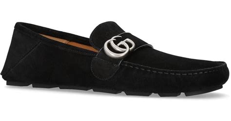 gucci noel suede driving loafers